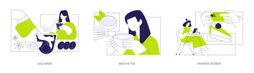 Obraz na płótnie Canvas In a coffee shop isolated cartoon vector illustrations se