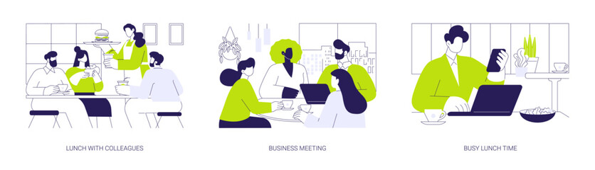 Obraz na płótnie Canvas Business lunch isolated cartoon vector illustrations se