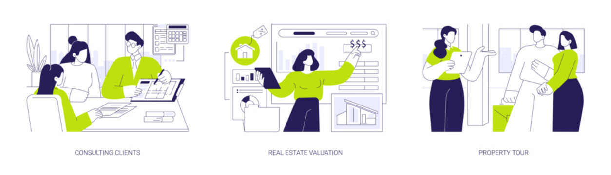 Full-service real estate firm isolated cartoon vector illustrations se