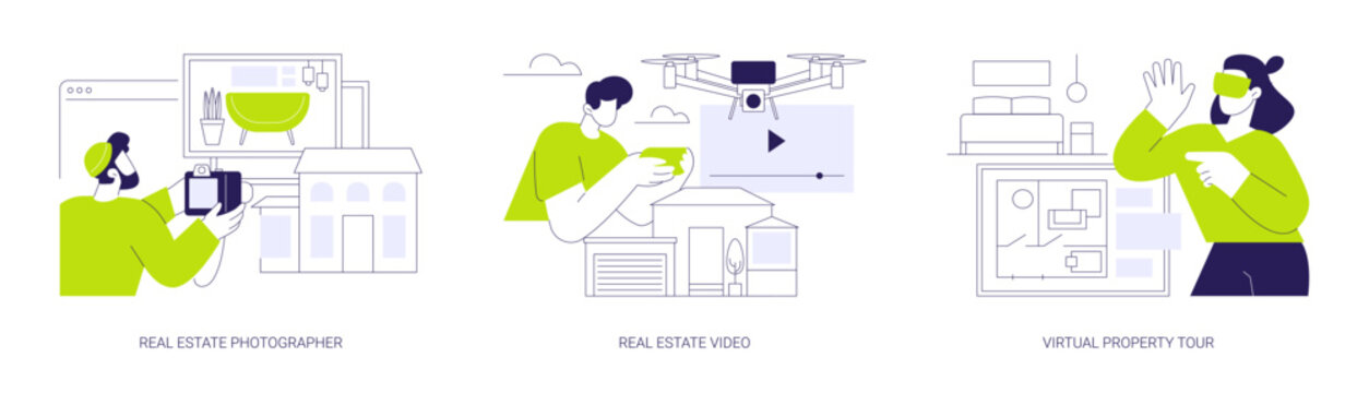 Real estate listing isolated cartoon vector illustrations se