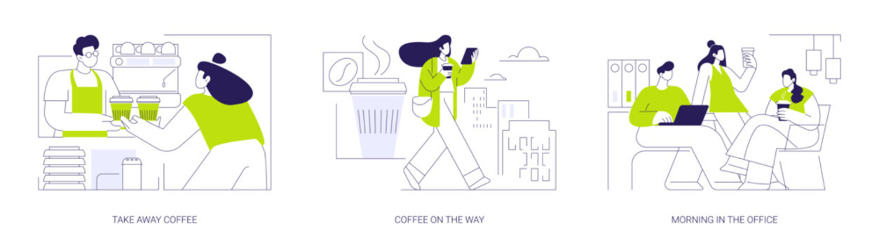 Morning coffee isolated cartoon vector illustrations se