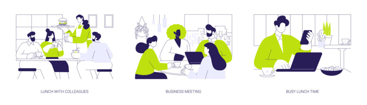 Business lunch isolated cartoon vector illustrations se
