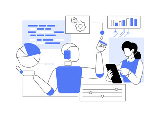 Fototapeta na wymiar Generative AI for Synthetic Data Creation abstract concept vector illustration.