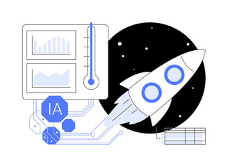 AI-Optimized Spacecraft Thermal Control abstract concept vector illustration.