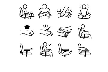 Obraz premium Wrist vector chair load calm low support icon ergonomic elbows too correction