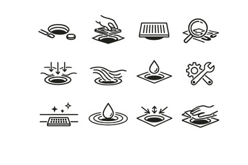Balcony vector mindful drain logic icons upkeep icon flow silhouette grate precision