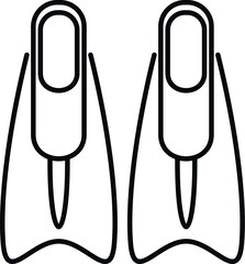 Pair of outline flippers for underwater swimming, diving, and snorkeling © anatolir