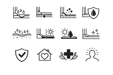 Calm vector moisture icon mold window awareness silhouette boundary prevention sill logic