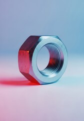 Large metallic hull nut, crucial marine fastener used in boat construction and ship repair, showing durable heavy duty threading and industrial strength, nautical, secure, industrial