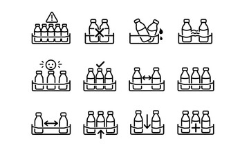 Prevention correction overcrowded set logic icon cue vector calm awareness fridge bottles