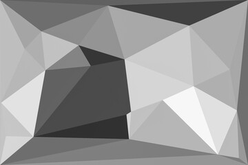 Fototapeta premium Abstract background featuring a monochrome geometric low poly polygon pattern in various shades of gray. This file can be used as a desktop wallpaper, website background, or design element for abstrac
