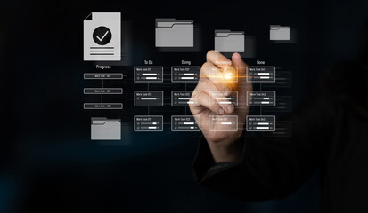 Task management workflow dashboard visualizing to-do lists, ongoing tasks, review status, and completed items to support productivity and project tracking Latch