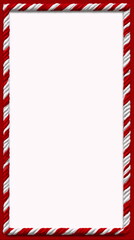 Red and white martenitsa frame border on clean white background