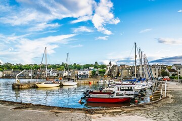 Fototapeta premium Forth Bridge, Queensferry Crossing, Forth Estuary, Scotland, UK