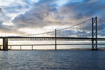 Obraz premium Forth Bridge, Queensferry Crossing, Forth Estuary, Scotland, UK