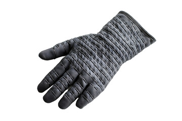 Grey kitchen glove heat protection and safety isolated on white