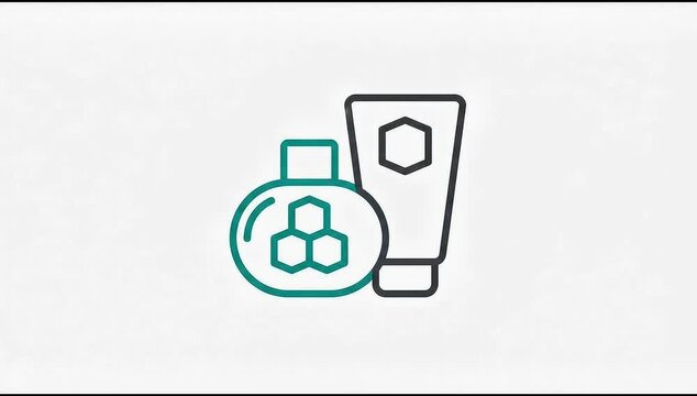 Animated Icon Bee Products. suitable for Bee Farm. Outline element on white background. 4K video