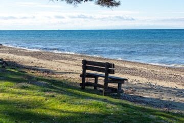 Landscape of coastline of Thassos island, Greece