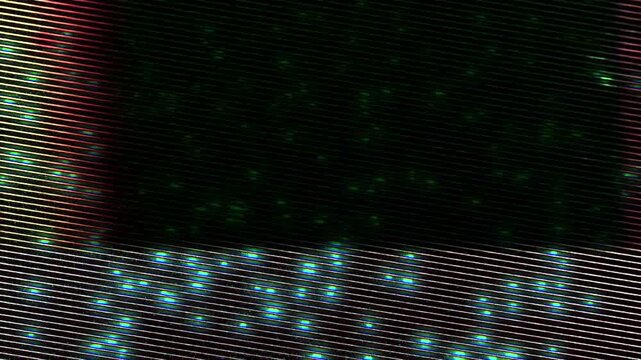 Television screen with distorted glowing light effects and glitches