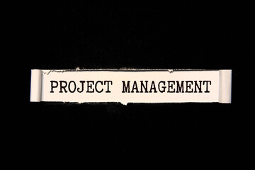 Concept of Project Management write on book with keywords isolated
