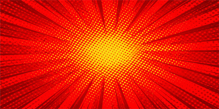 Red abstract background featuring vibrant red and orange sunburst rays in a bright vector illustration with a glowing energy explosion pattern and a hot summer grunge texture