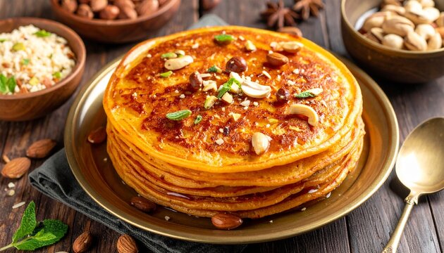 Madhya Pradesh Malpua Pancakes. Traditional Indian Food