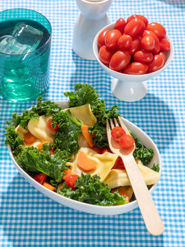 Salad on Blue Gingham