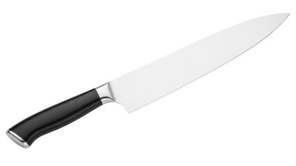 Fototapeta premium Sharp kitchen knife on a plain background ready for food preparation tasks and cooking activities