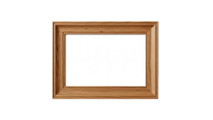 Wooden picture frame placed on a white background ready for artwork or photography display in a simple setting