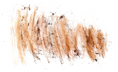 Wet mud, stains texture isolated on white background, top view, clipping path, design element, transparency