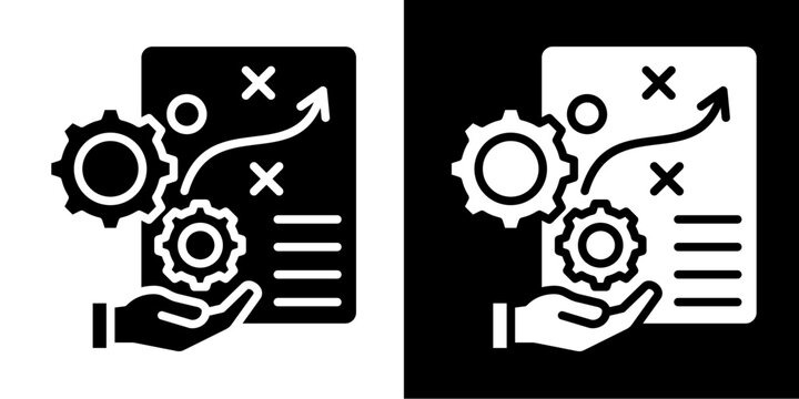 Resource Planning  Icon Set White Glyph Style Collection