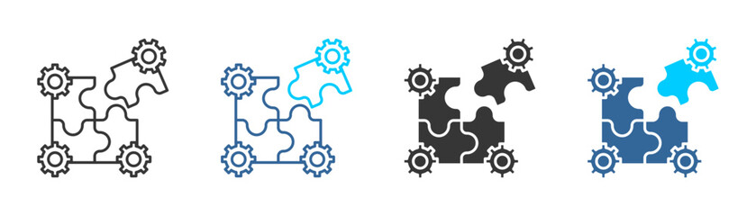 Fototapeta premium Problem solving icon set multiple style collection 