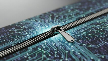 Unlocking digital infrastructure with a secure password concept on a circuit board