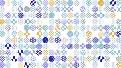 冬の季節の彩り和柄背景イラスト