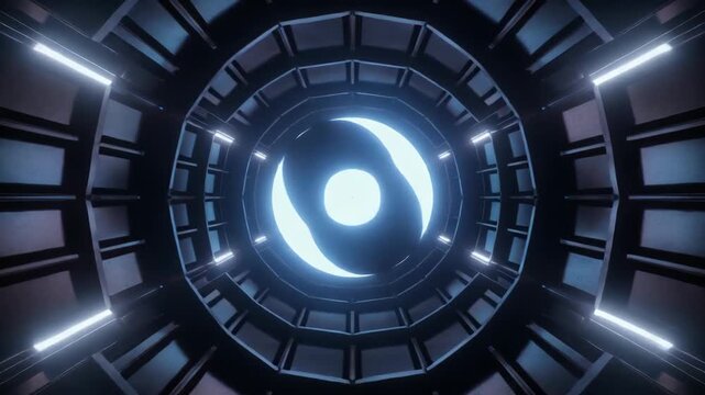 Mysterious Portal Opens in Futuristic Room