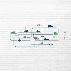 Logistics and Transportation Network Diagram.