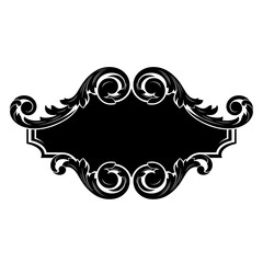 Ornate Black Frame with Swirling Decorative Border.