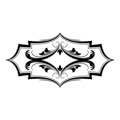 Ornate Black and White Decorative Element.
