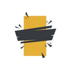 Torn Yellow Paper with Black Strip.