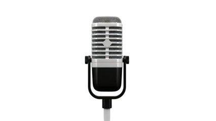 Retro Microphone on White Background
