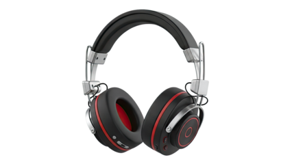Stylish Black and Red Over-Ear Headphones