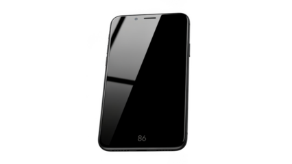 Modern smartphone with black screen