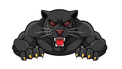 Obraz premium Angry Black Panther Mascot Cartoon