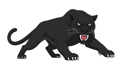 Obraz premium Black Panther Illustration, Feline Predator