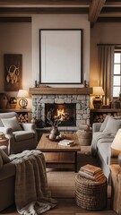 Cozy Living Room with Fireplace 3.