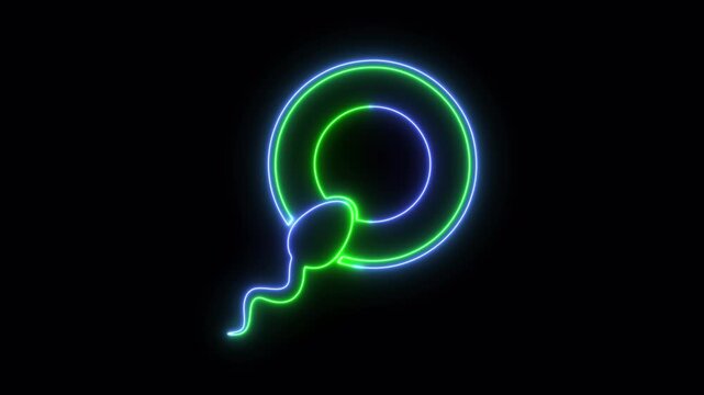 Sperm neon icon 4K video animation for apps and websites	