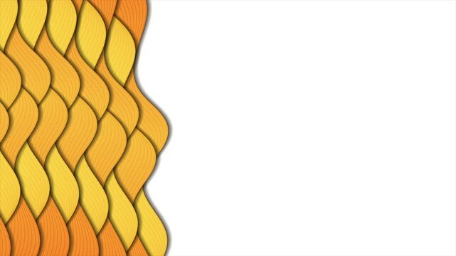 Orange paper waves minimal abstract elegant background. Seamless looping modern motion design. Video animation Ultra HD 4K 3840x2160