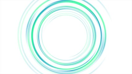 Blue and green bright shiny smooth circles abstract geometric background. Seamless looping futuristic rings tech motion design. Video animation Ultra HD 4K 3840x2160 - Powered by Adobe