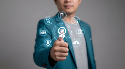 Hand Showing Thumbs Up for Quality Control and Business Standards