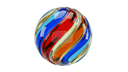 Swirled Multicolor Glass Orb